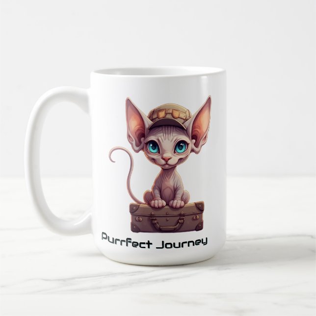 Caneca De Café Identificador de Bagagem Gatinho Fofo Presente par (Esquerda)