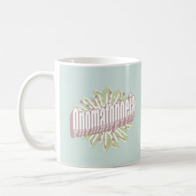 Caneca De Café Idioma Inglês da Explosão de Onomatopoeia (Esquerda)