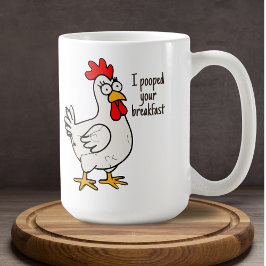 Caneca De Café Idiot Chicken Funny Sarcastic Brefast Phrase