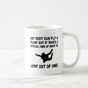 Caneca De Café Idiota Skydiving