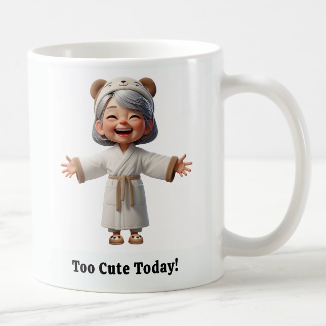 Caneca De Café Idoso Alegre em um Robe Aconchegante (Criador carregado)