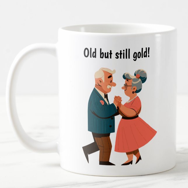 Caneca De Café Idosos com Espírito Jovem Dançando (Criador carregado)