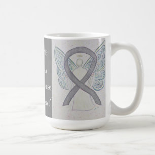 Caneca De Café Idosos Sensibilização para o Abuso Ribbon Angel Cu