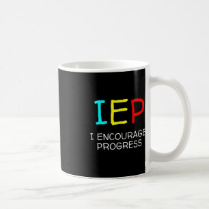 Caneca De Café IEP I encoraje o progresso da escola de ensino esp