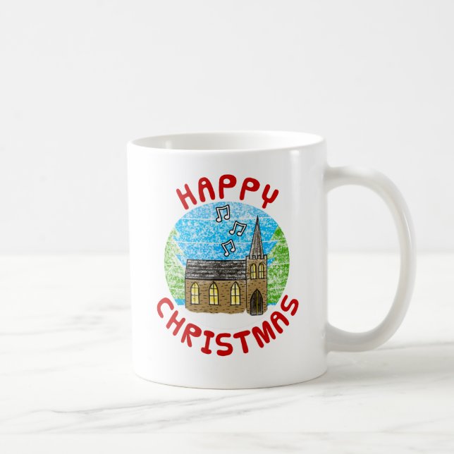 Caneca De Café Igreja Cristã de Natal Tradicional (Direita)