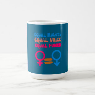 Caneca De Café Igualdade de Direitos Igual Voz Feminista Resistir