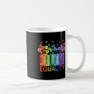 Caneca De Café Igualdade de Livro Floral Direitos Humanos, Justiç