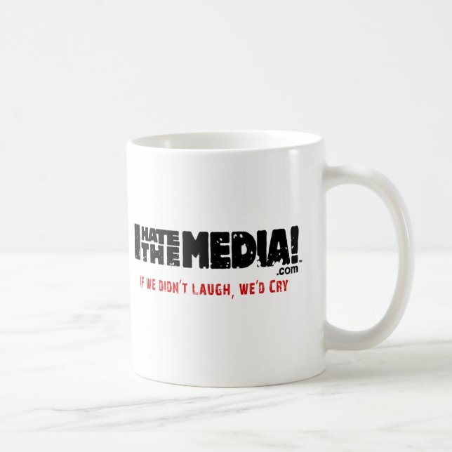 Caneca De Café IHateTheMedia.com - se nós não rimos, nós (Direita)