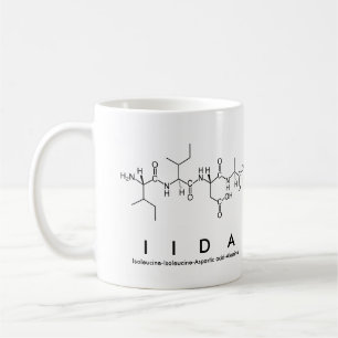 Caneca De Café Iida peptide name mug