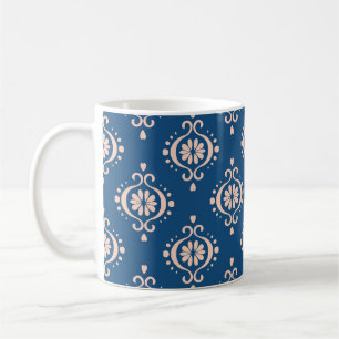 Caneca De Café Ikat Geométrico Folklore Damask Ornament