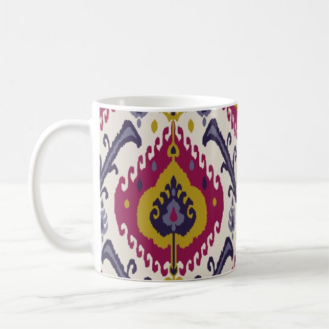 Caneca De Café Ikat seamless pattern background Traditional patte (Esquerda)
