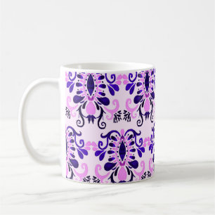 Caneca De Café Ikat Watercolor: Étnica Tribal Sem Olhos