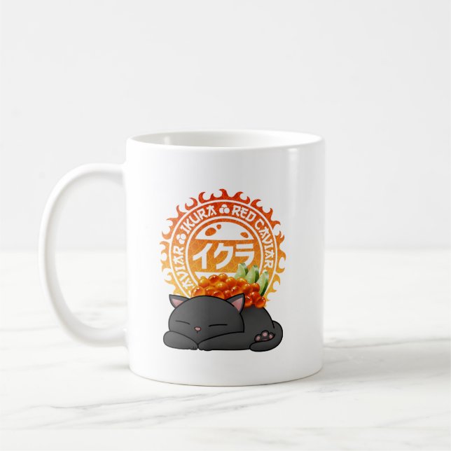 Caneca De Café Ikura Salmon Roe Sushi Cat (Esquerda)