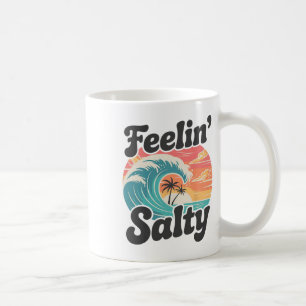 Caneca De Café Ilha de Férias Sentindo-se Salgado Surfando Palma