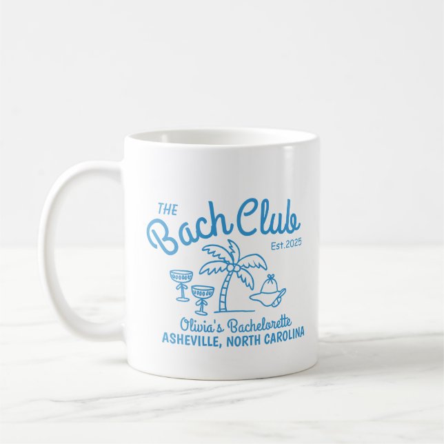 Caneca De Café Ilha de Nome Personalizado Moderno Data Despedida  (Esquerda)