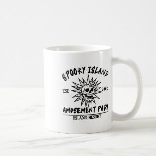 Caneca De Café Ilha de Parque de Diversões Vintage Spooky Est 200