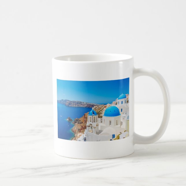Caneca De Café Ilha de Santorini - Caldera, piscina (Direita)