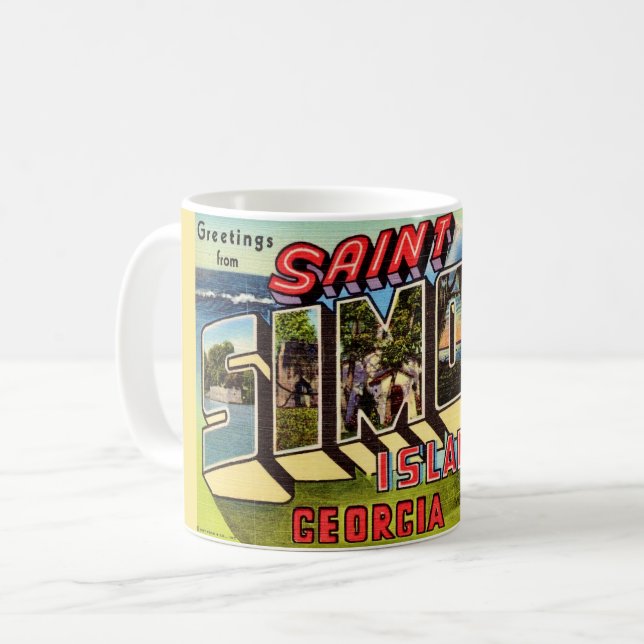 Caneca De Café Ilha de Simons da rua (Frente Esquerda)