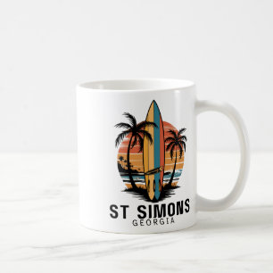 Caneca De Café Ilha de Sullivan Carolina do Sul Surf Retro Bea