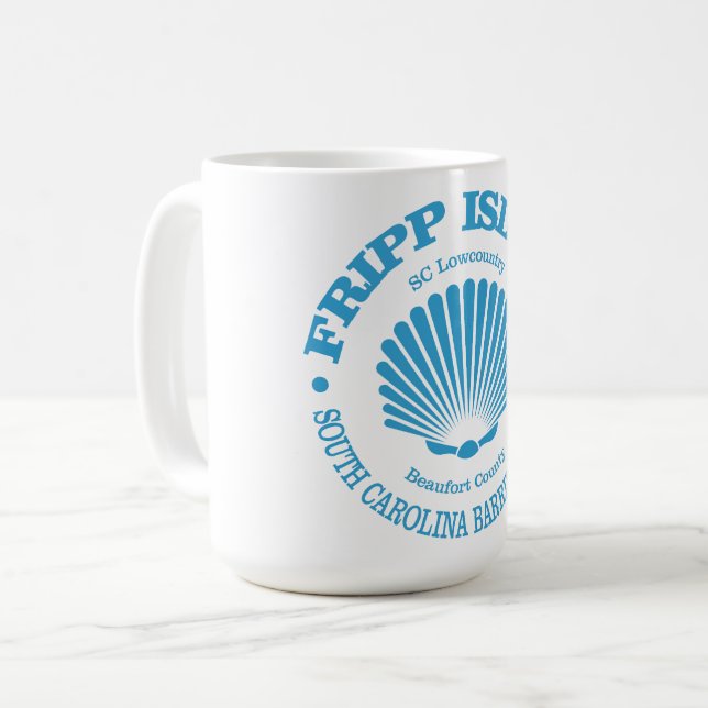 Caneca De Café Ilha Fripp (concha) (Frente Esquerda)