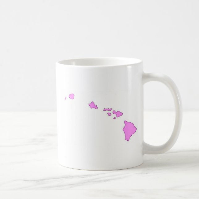 Caneca De Café ilha havaiana cor-de-rosa (Direita)