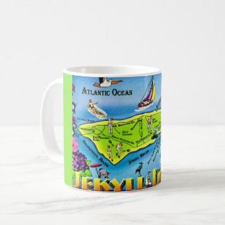 Caneca De Café Ilha Jekyll Geórgia Colorido Cartão Postal