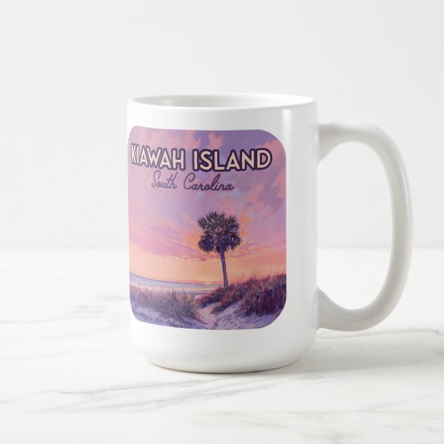 Caneca De Café Ilha Kiawah South Carolina Palm Tree (Direita)