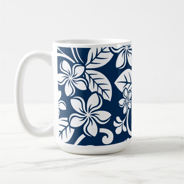 CANECA DE CAFÉ ILHA PLUMÉRIA (AZUL ESCURO) (Esquerda)