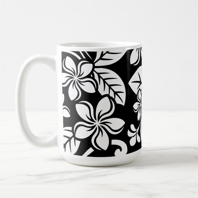 CANECA DE CAFÉ ILHA PLUMERIA (PRETO) (Esquerda)