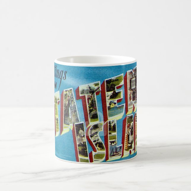 Caneca De Café Ilha Staten vintage NY  (Centro)