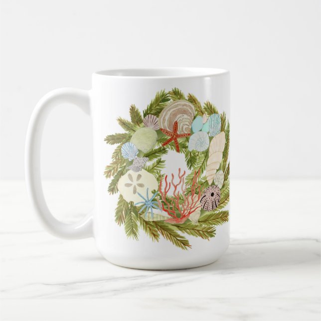 Caneca De Café Ilha Tropical Christmas Wreath Mug (Esquerda)