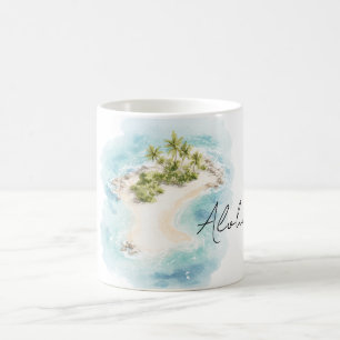 Caneca De Café Ilha Tropical Havaí Aloha
