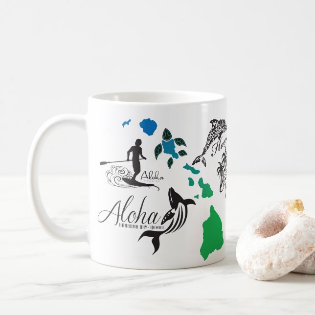 Caneca De Café Ilhas Aloha Hawaii (Com Donut)