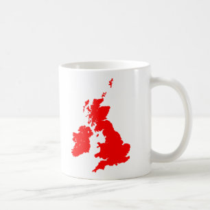 Caneca De Café Ilhas Britânicas - Vermelho