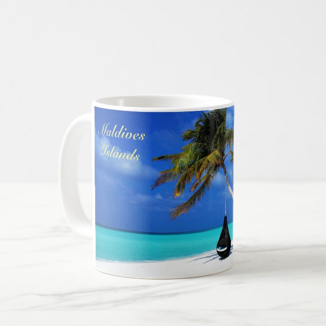 Caneca De Café Ilhas Maldivas (Frente Esquerda)