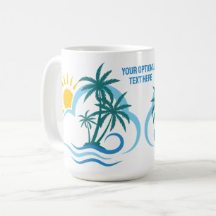 Caneca De Café Ilhas Tropicais de Nome Personalizado
