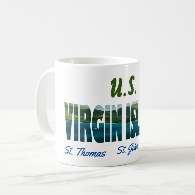 Caneca De Café Ilhas Virgens dos EUA (Frente Esquerda)