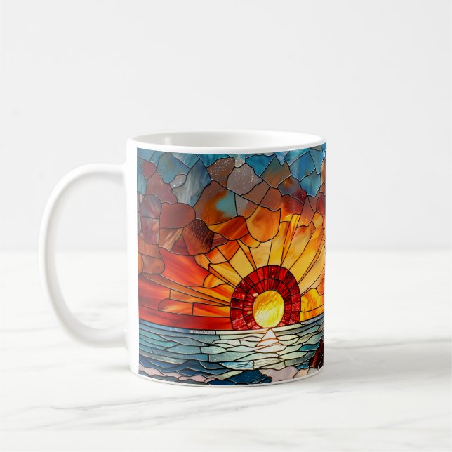 Caneca De Café Ilhós de vidro manchado Sensação de sol (Esquerda)