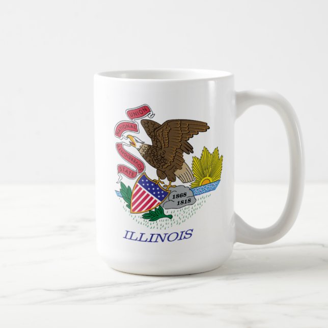 Caneca De Café Illinois Flag Mug (Direita)