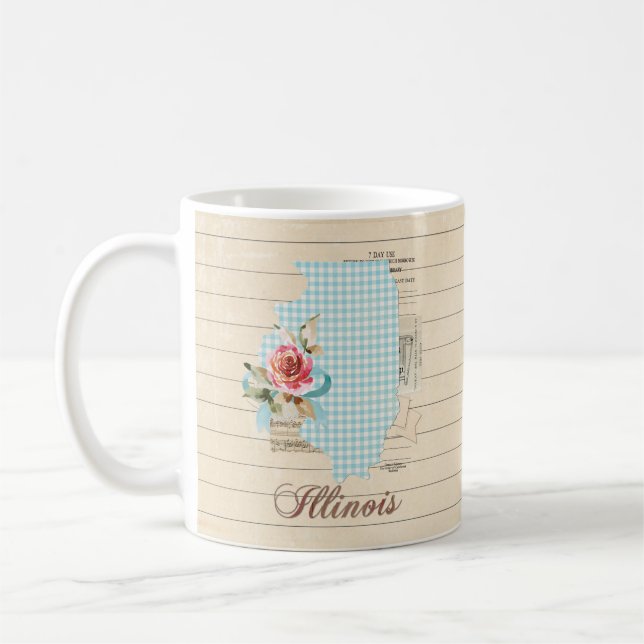 Caneca De Café Illinois State Mug - Perfeito para amantes de Mug (Esquerda)