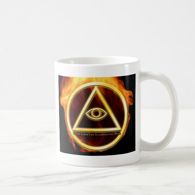 Caneca De Café Illuminati no fogo (Direita)