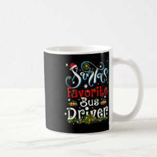 Caneca De Café Iluminação Divertida de Natal Motorista de Ônibus