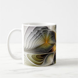 Caneca De Café Ilusão Óptica Abstrata Fractal 3D Com Profundidade