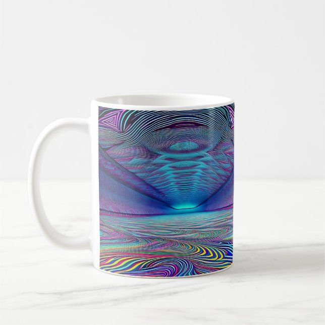 Caneca De Café Ilusão Óptica Psicodélica Trippy (Esquerda)