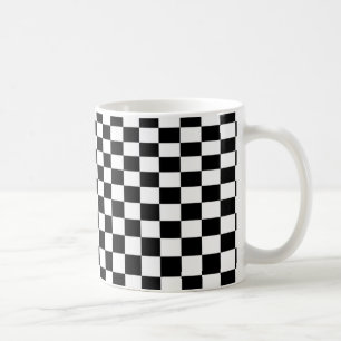 Caneca De Café Ilusão Óptica Xadrez Preto e Branco