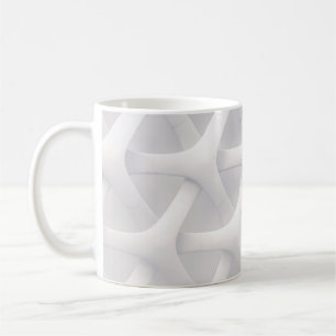 Caneca De Café Ilusões ópticas brancas e cinzas