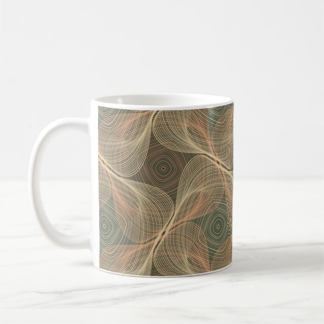 Caneca De Café Ilusões Óticas: Intriga Geométrica (Esquerda)