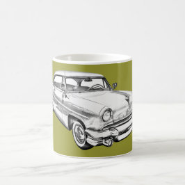 Caneca De Café Ilustração 1955 luxuosa do carro de Lincoln Capri