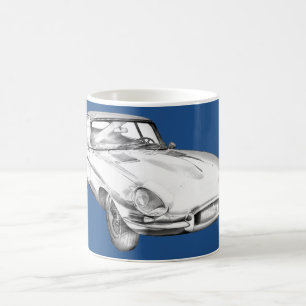 Caneca De Café Ilustração 1964 antiga do carro de esportes de
