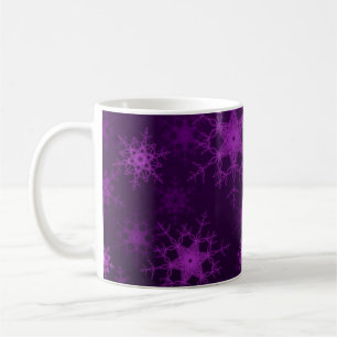 Caneca De Café Ilustração 2d. Flocos de neve abstrato. Santo Chri